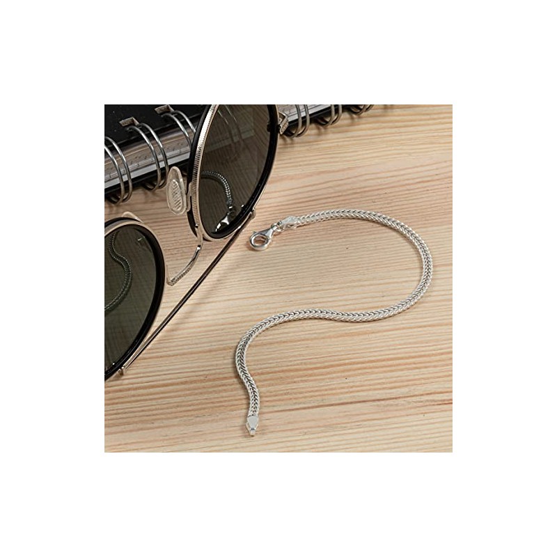 NKlaus Bracelet 925 Sterling Silver 19 cm Foxtail Chains Flat