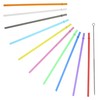 10.5" Long Rainbow Colored Reusable Plastic Replacement Straws, Fits Most