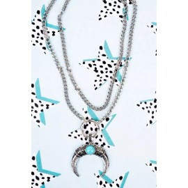 Unbranded Turquoise Western Naja Layered Necklace