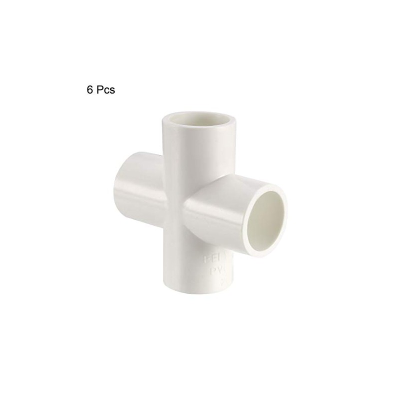 sourcing map PVC Pipe Fitting 4 Way Cross Schedule 40