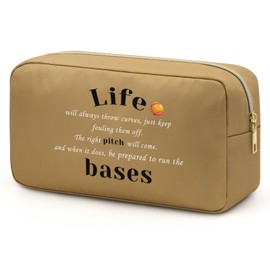 Softball Gift Makeup Bag Inspirational Gifts for Women Softball Team Gifts Uplifting Positive Gifts Softball Lovers Gift Cosmetic Bag Sport Souvenir Birthday Gifts for Female Friend BFF Besties