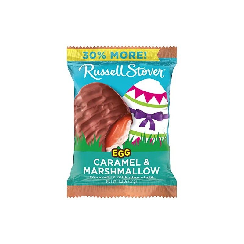 Russell Stover, Milk Chocolate Marshallow Caramel Egg, 1.3 Ounce