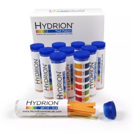 Hydrion Box 10 Vials pH Strips Papers 1-12 range 100 ea Test Acid Alkaline Business LAB