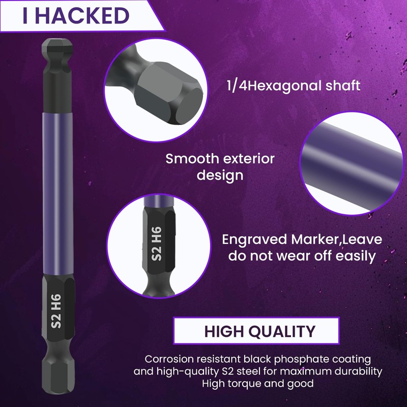 WIYETY Pack of 12 Ball Head Hex Screwdriver: Allen Key