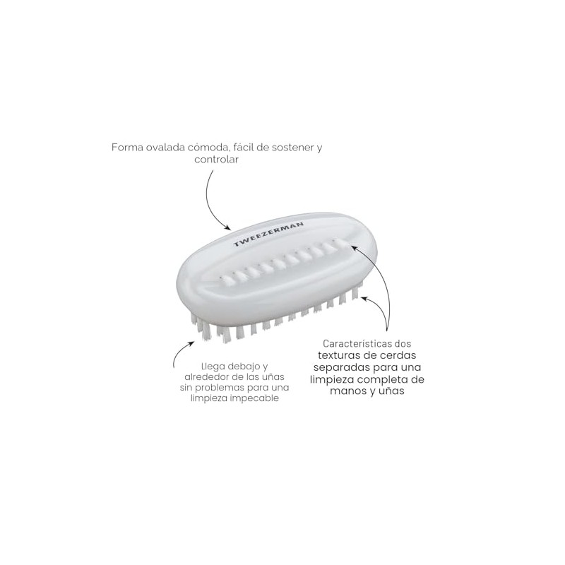 Cepillo de doble superficie Tweezerman para uñas, Paquete de 1