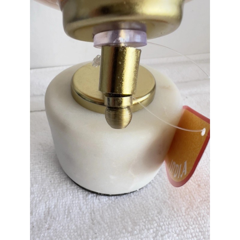 Globe NWT Glass Globe On Marble Alabaster Stand Mirrored Gold
