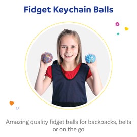 Fun & Function - Fidget Key Chain Balls - 3 Pack Squishy Balls Fidget Toys for Kids & Adults - Sensory Toy Squeeze Balls - Keychain Balls for Adults, Teens & Kids Ages 5+