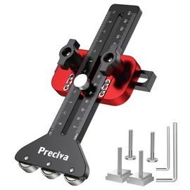 Preciva Thin Rip Table Saw Jig - 3 Pulleys Thin Rip Jig for Making Repetitive Narrow Strip Cuts, Table Saw Guide Fits for 3/8“ x 3/4” U Slot and 1/4“ x 3/8” T Slot