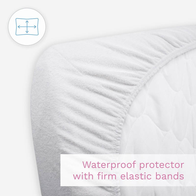 100% Cotton Fitted Sheet with Waterproof Mattress Protector to fit