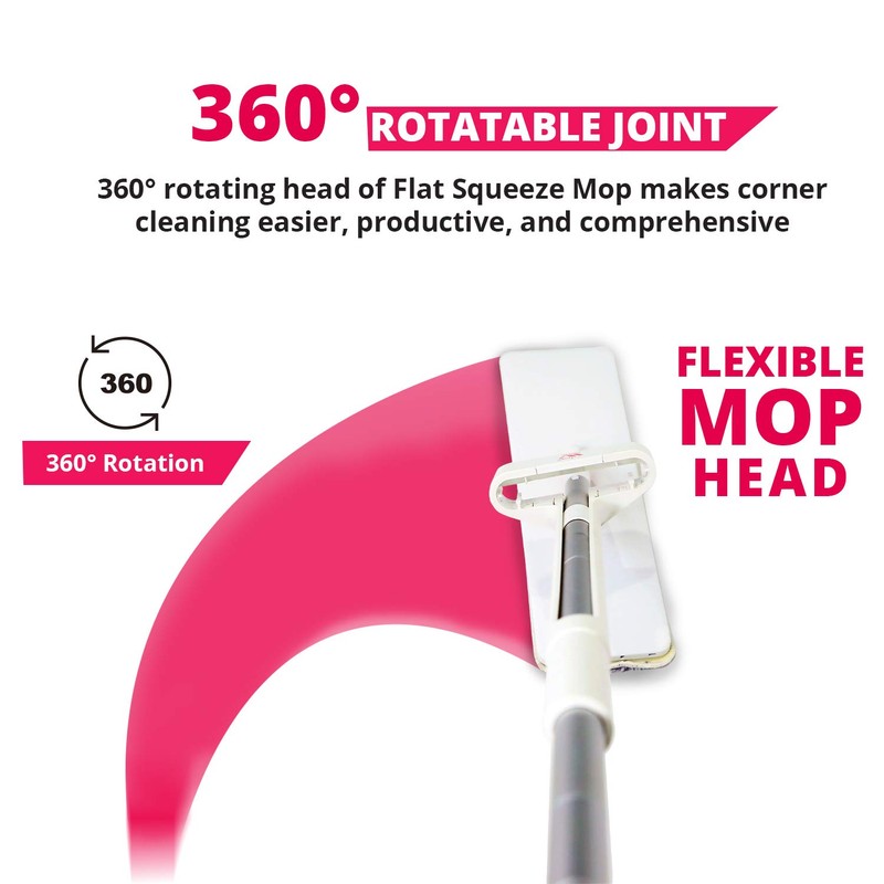 Microfiber Mop, 360 ° Rotatable, Best for Home Office, Light
