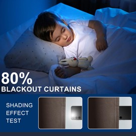 Hiasan Privacy Room Divider Patio Sliding Door Curtain Extra Wide Blackout Thermal Insulated Curtains with Back Tab & Rod Pocket for Bedroom Partition Living Room (120 x 96 Inches, Brown)