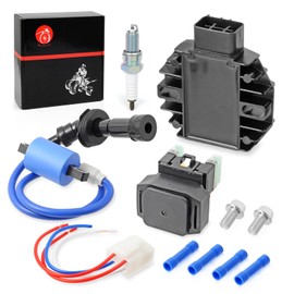 Ignition Coil Pack & Voltage Regulator Rectifier Starter Relay Spark Plugs Compatible with Yamaha Raptor 660R YFM660R Limited Edition 2001-2005