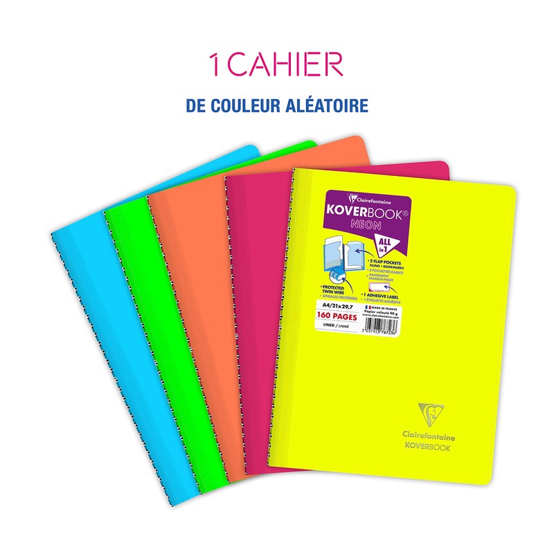 Clairefontaine 376723C A Koverbook Neon Spiral Notebook - A4 21x29.7