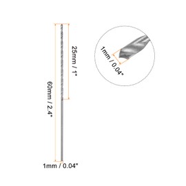 sourcing map 20pcs Extra Long Drill Bits, 1.0mm HSS Drill Bit with High Speed Steel Straight Shank 60mm Length for Metal Woodwork Plastic Aluminum Alloy