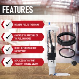 Fuel Pump Assembly Replacement by AA Ignition - Compatible with Polaris - 2013-2015 Ranger, Crew 900-5 EPS, 2017-2019 Crew XP 900 EPS, 2015-2019 Ranger 570 -Replaces 2521307, 2204852, 2521196