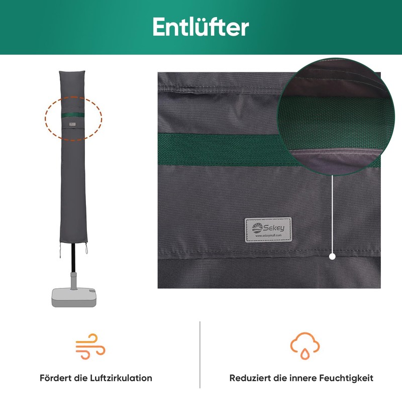 Sekey Parasol protective cover with rod, cover for diameter 300