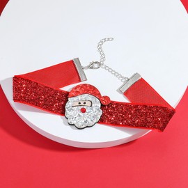 Stocking Stuffers Holiday Outfits for Women 2024 Christmas Necklace for Women Christmas Jewelry Christmas Tree Santa Claus Bow Deer Choker Necklace Red Velvet Choker Necklace Christmas Gifts Stocking Stuffers