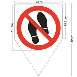 Sign 'Betreten verboten I hin_281' I Size 20 x 30 cm I Sign Symbol Sign No Passage Access I for Inserting for Lawn Meadow Earth