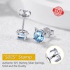 October Birthstone Earrings Studs Pink Cubic Zirconia Sterling Silver Stud