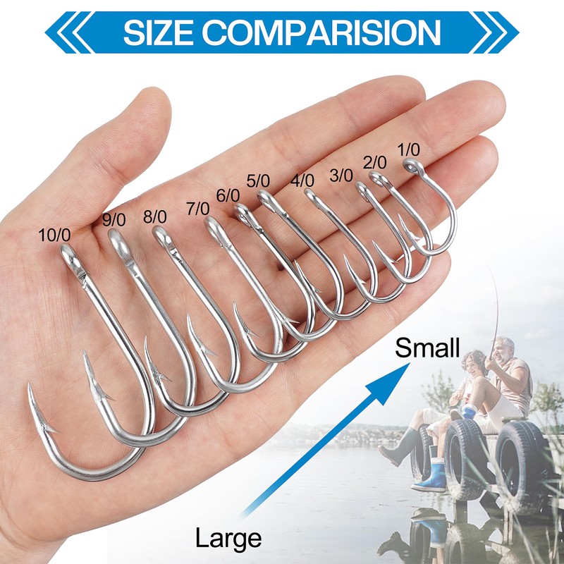 Live Bait Fishing Hooks Saltwater,45pcs Catfish Circle Hooks Stainless Steel