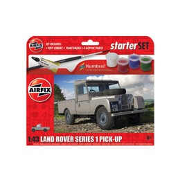 Airfix A55012 Airifix Starter Set-Land Rover Series 1 Pick-Up, Un-Painted, 1:43 Scale
