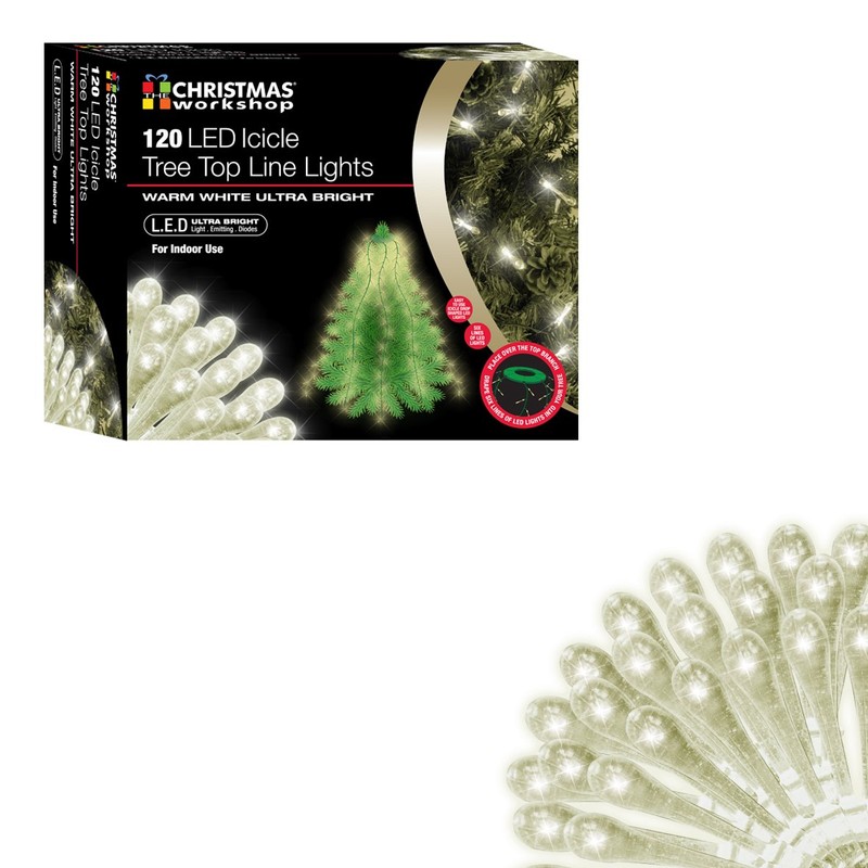 Christmas Workshop 120 Acrylic Icicle Drops Tree Top String Lights