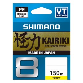 SHIMANO Kairiki 8, 150 m, yellow, 0.190 mm/12.0 kg, 8-fold braided fishing line, 59WPLA58R34