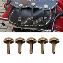 HERCHR 12mm Antique Bronze Leather Rivets for DIY Purse Making, 200 Pieces, 2 Prongs, Round Head, Metal Nail Head Rivets, Iron Pocket Feet, Rivets for Clothes, Bags, Leather Shoes