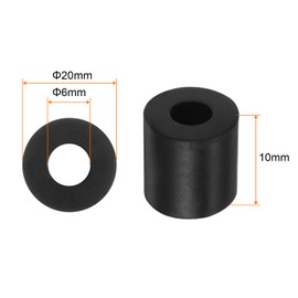 sourcing map Pack of 16 Rubber Spacers 0.8 Inch AD 0.24 Inch ID 0.4 Inch Thick Neoprene Round Vibration Damper Pads Insulator Rubber Washers Bushings for Home Cars Boat Accessories Black