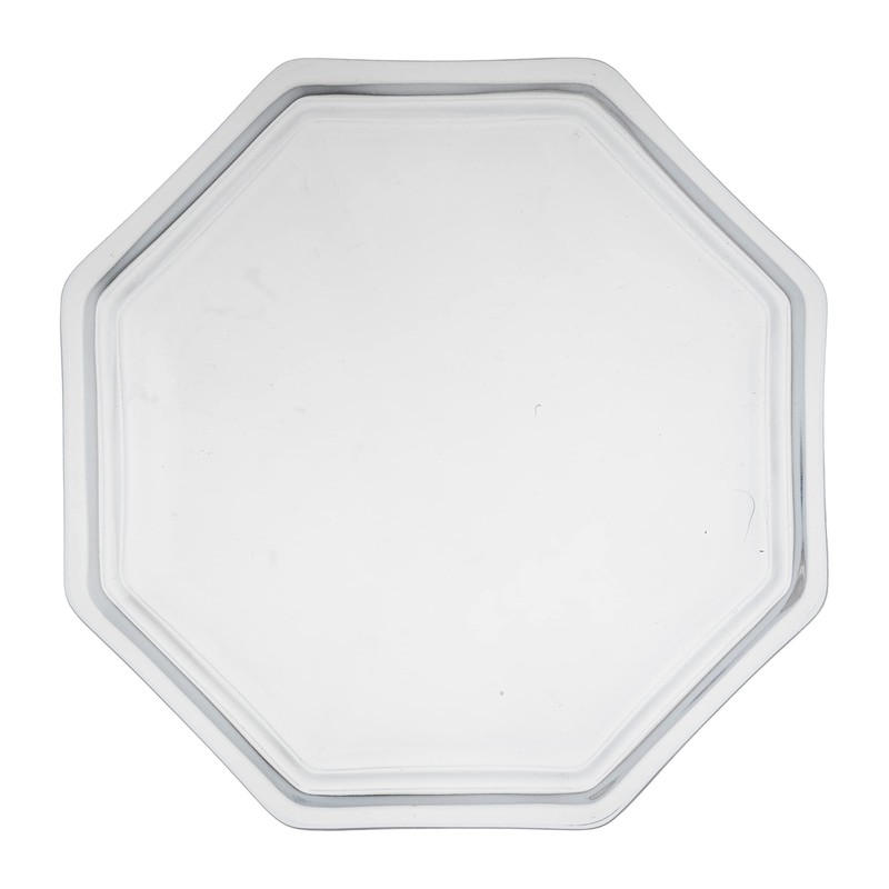 Mizusaki Glass MKG-218013 Tiered Octagonal Plate, Approx. 5.1 inches (13