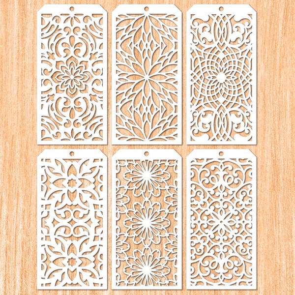 6 Pieces DIY Decorative Stencil Template for Scrapbooking Painting on