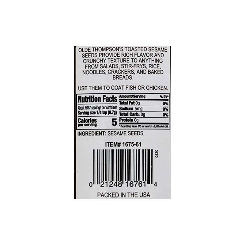 Olde Thompson Toasted Sesame Seeds, 14.5 Ounce