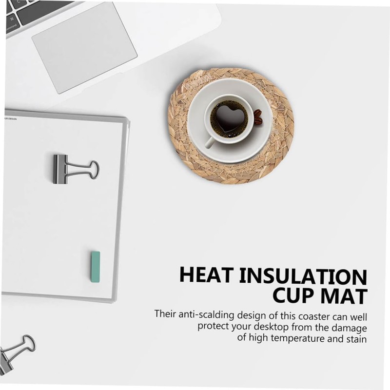 MAGICLULU Japanese Style Heat Insulation Straw Coaster Natural Skid Cup