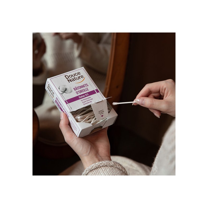 Dosnature Douce Nature Organic Pure Cotton Swabs 200-Pack / 두스나뚜르