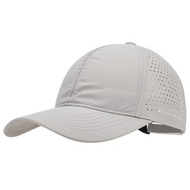 PivotWing 4-Panels Perforation Baseball Cap - Lightweight Breathable for All Sports, lightgrey