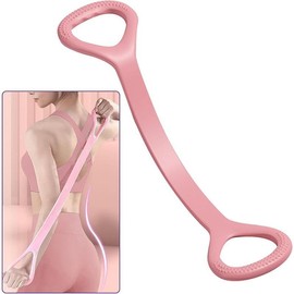 8-Shaped Resistance Belt, arm Back and Shoulder Exerciser, Tension Belt, Elastic Rope, Elastic Fitness Belt, Hand Stretcher, Yoga Pilates Belt, arm Exerciser for Stretching Physical Therapy calisthenics tool resistance  bands upper body - Colour: pink