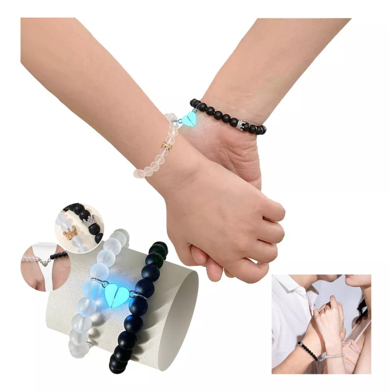 Dazisiny 2 Pulsera De Parejas Imán Brilla Regalo Para Mujeres