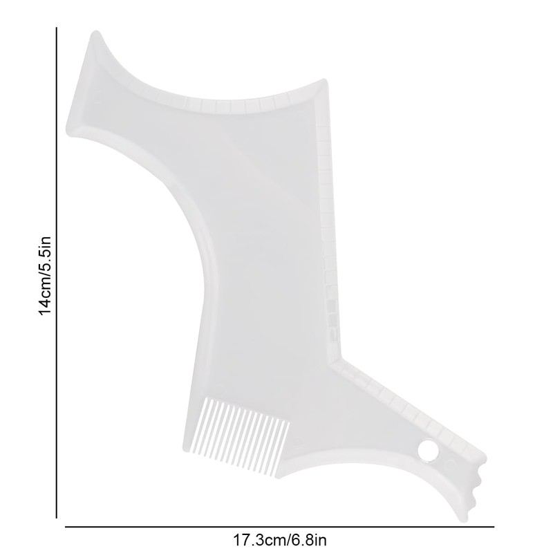 Lotsdonxia 3-in-1 Beard Shaping Tool – Transparent Comb & Styling
