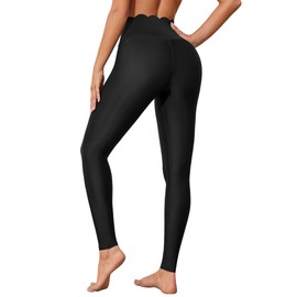 ATTRACO Swimming Pants for Women High Waisted Swim Leggings Quick Dry SPF Swim Pants Black S