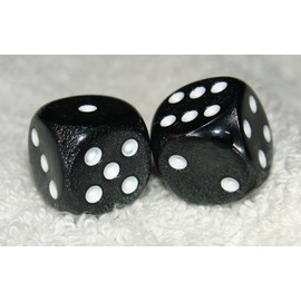 Black Marbled Dice Pair