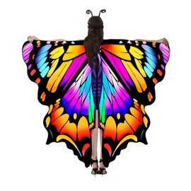 Adult Butterfly Costume Plus Size Fairy Wings Cape Women Cosplay Butterfly Wings Shawl（Style-B001）