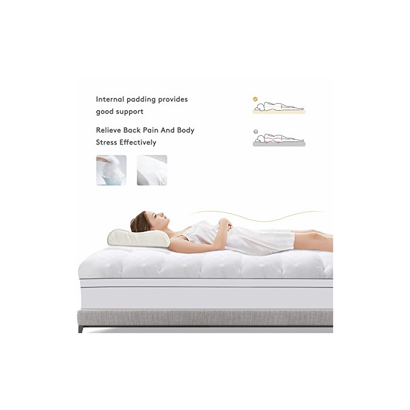 SameBed - Cubrecolchón tamaño Queen, extra grueso para dolor de