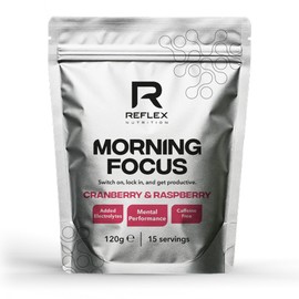 Reflex Nutrition Morning Focus Nootropic Powder – Stimulant-Free Including Caffeine for Focus & Cognitive Function, with B Vitamins, Electrolytes, Cognizin (Cranberry & Raspberry, 120g, 15 Servings)