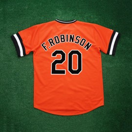 Majestic Frank Robinson Baltimore Orioles 1983 Cooperstown Throwback Orange Men's Jersey - L