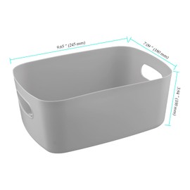 CHIHEUNG Aufbewahrungsboxen aus Kunststoff, klein, grau, Aufbewahrungskorb mit Griffen, Küchenschrank, Organizer, stapelbare Aufbewahrungsboxen für Küche, Schrank, Bad, Büro, Kühlschrank, 24,5 x 18 x