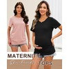 YGOODM Womens Summer Short Sleeve Shirts 3 Pack Maternity Pregnancy