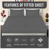 Apex Furnishings Fitted Sheet Single, Charcoal - Brushed Microfiber Plain