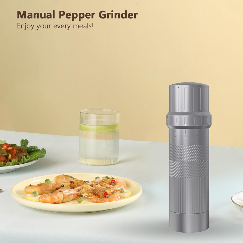 Luvan Professional Grade Pepper Grinder,External Adjustable Coarseness Manual Pepper Mill