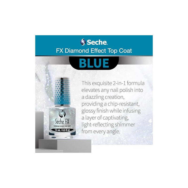 Seche Top Coat Efecto Diamante Blue 14.8ml