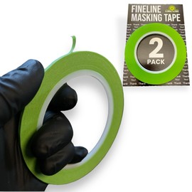LiME LiNE Green Fineline Paper Masking Pinstriping Tape for Automotive Airbrushing Designs and Custom Painting (2 Pack) (1/8")